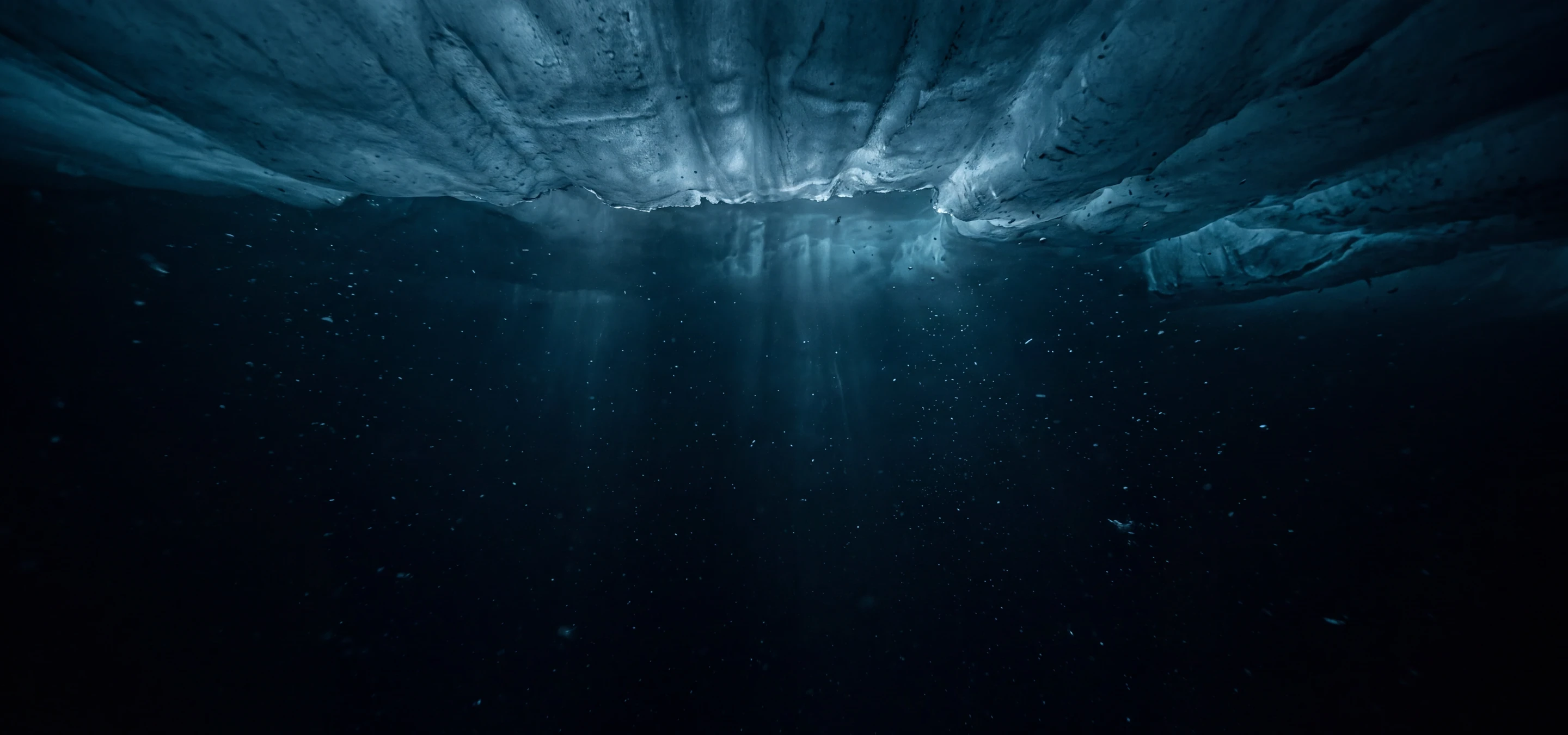 Aesthetics hero — icefall ice, cold light